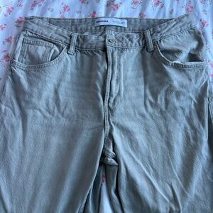 Bershka Light Gray Denim Pants